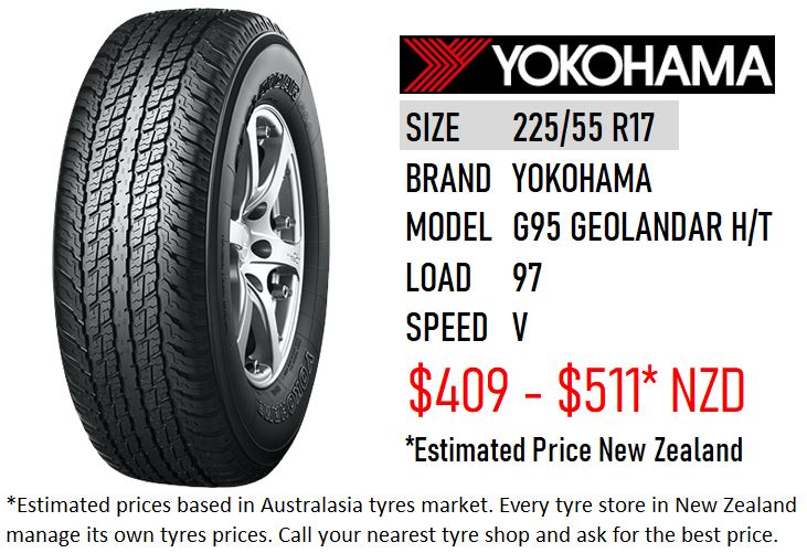 225/55 R17 G95 GEOLANDAR H/T YOKOHAMA - NEW ZEALAND