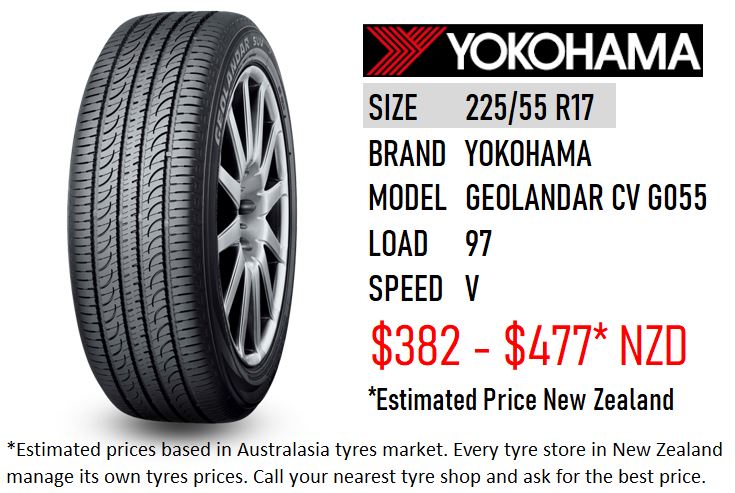 225/55 R17 GEOLANDAR SUV G055 YOKOHAMA - NEW ZEALAND